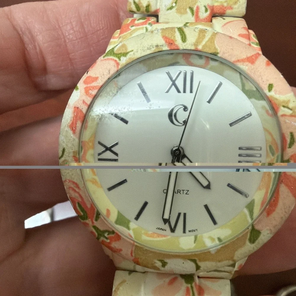 Lot of 7 Women's Fashion Watches Quartz Cuff Bracelet Floral Pink AS IS Untested